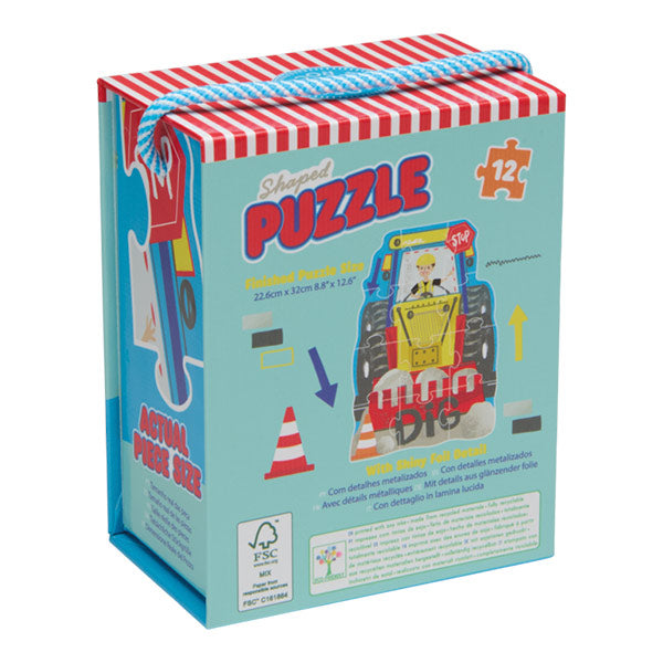 Puzzle Rompecabezas Con Forma Contrucciones 12 piezas