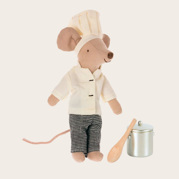 Ratón Cocinero Con Olla y Cuchara Maileg