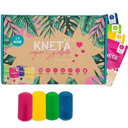 Set 4 Colores Plastilina Vegana Kneta 4x100g Bolsa Cierre Zip