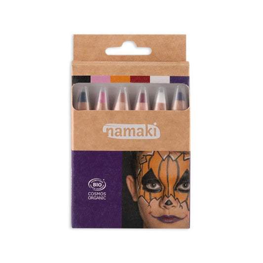 Set 6 Lápices Maquillaje Orgánico Namaki Mundo Terror Halloween
