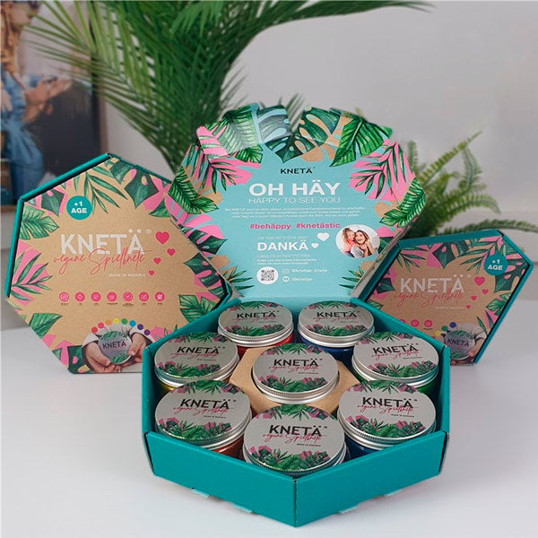 Set 8 Frascos Plastilina Vegana Kneta 8x125g