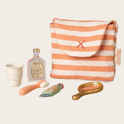 Set Cepillos De Dientes Con Bolsa Raya Roja Ratones Maileg