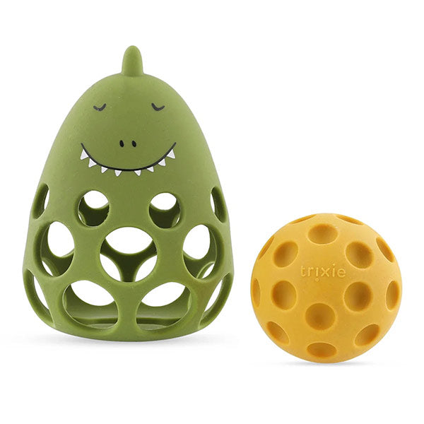 Sonajero Sensorial Silicona Dino Trixie