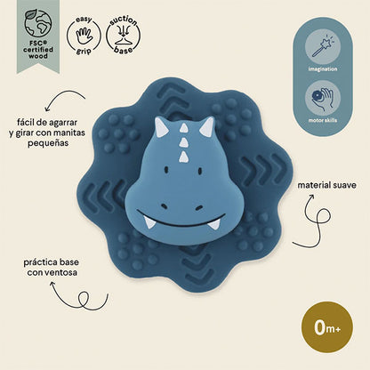 Spinner Mordedor De Silicona Con Ventosa Triceratops Trixie