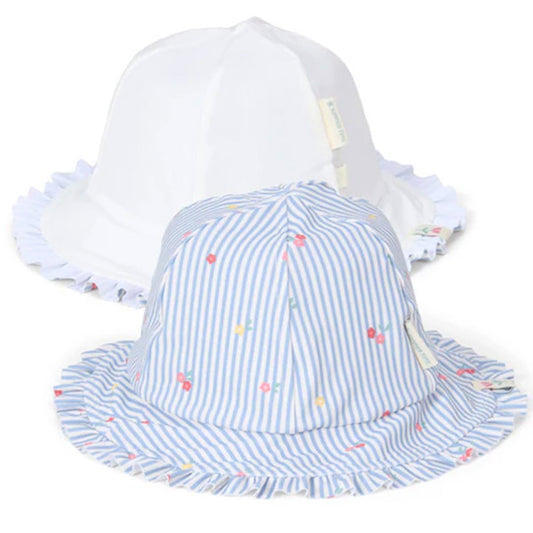 Gorro Playa Reversible Little Dutch Flowers Azul