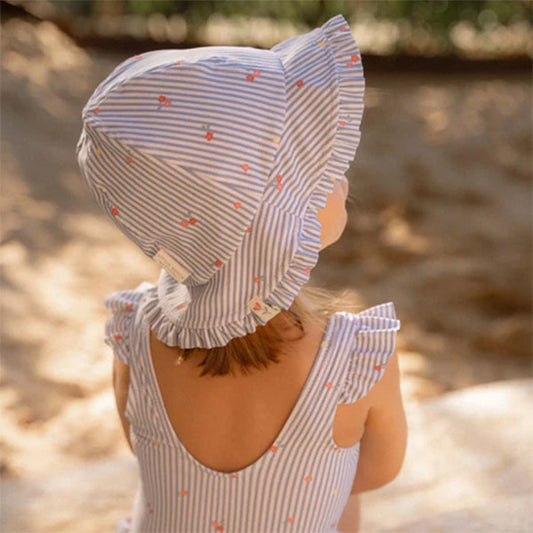Gorro Playa Reversible Little Dutch Flowers Azul