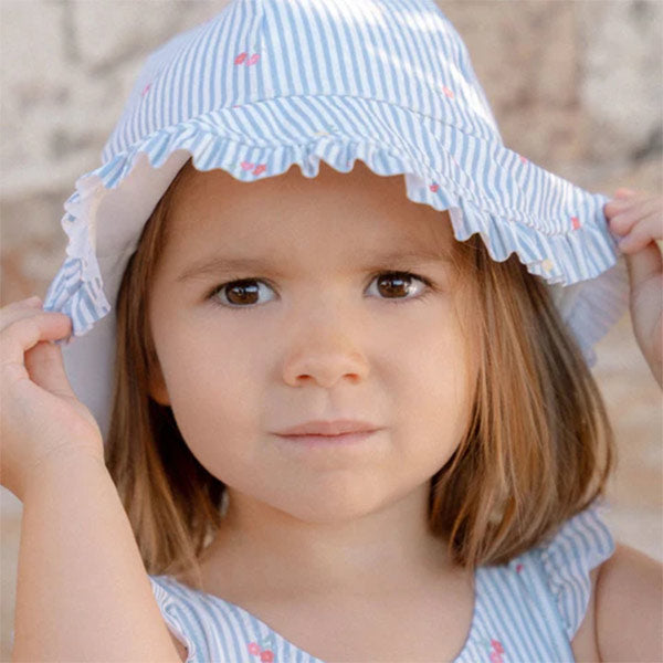 Gorro Playa Reversible Little Dutch Flowers Azul