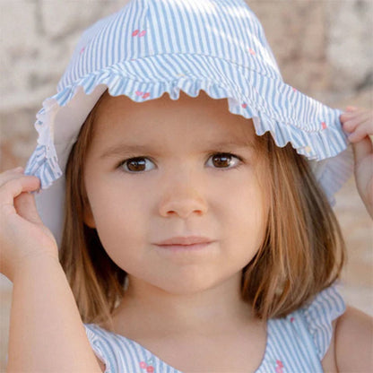 Gorro Playa Reversible Little Dutch Flowers Azul