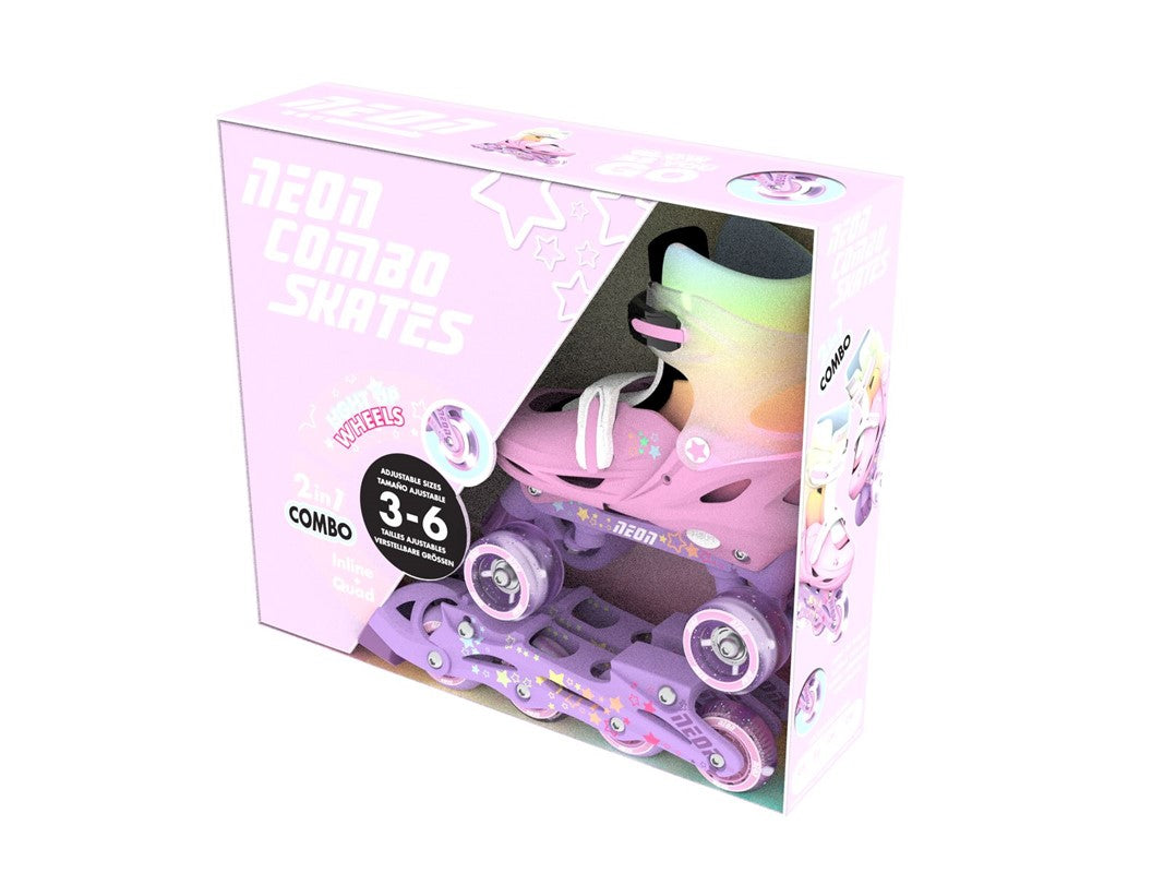 Patines Combo 2 en 1 Neón Rainbow Yvolution