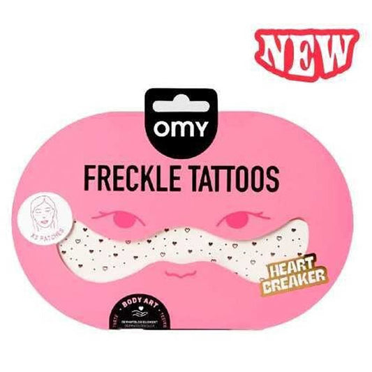 Tatuaje Temporal Pecas Freckles Heartbreaker OMY