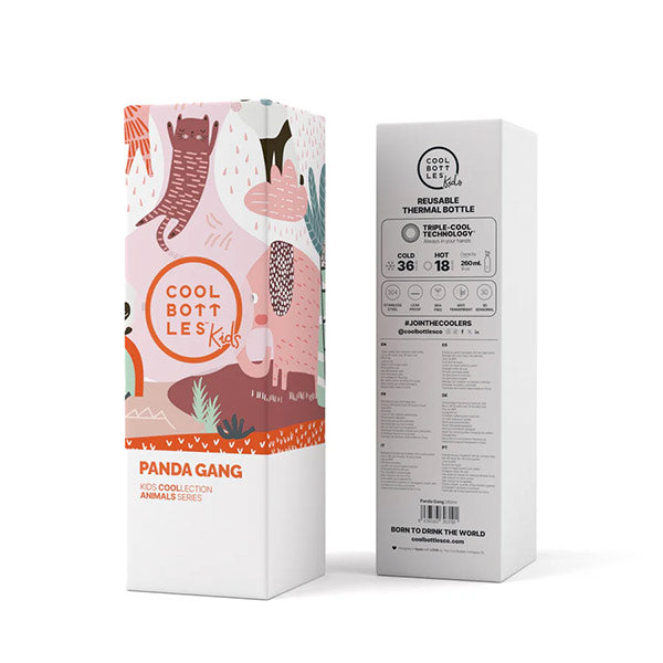 The Kids Bottle Panda Gang 260ml Cool Bottles