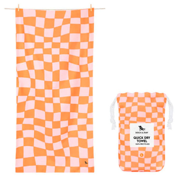 Toalla Dock & Bay Summer Check Naranja XL 2 X 0,90m
