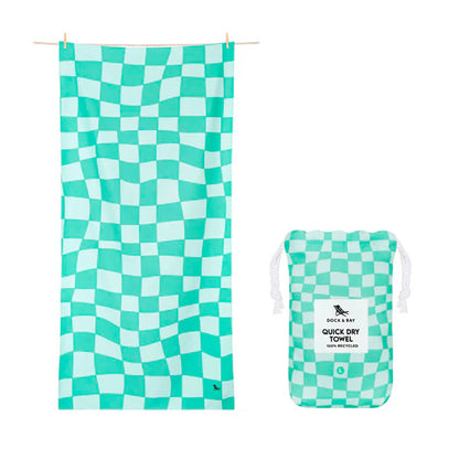 Toalla Dock & Bay Summer Check Verde L 1,6 X 0,90 m