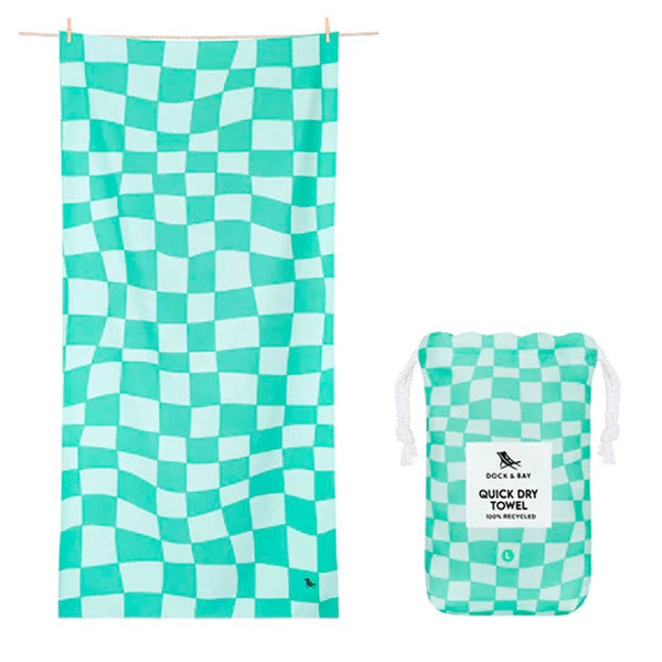 Toalla Dock & Bay Summer Check Verde XL 2 X 0,90m