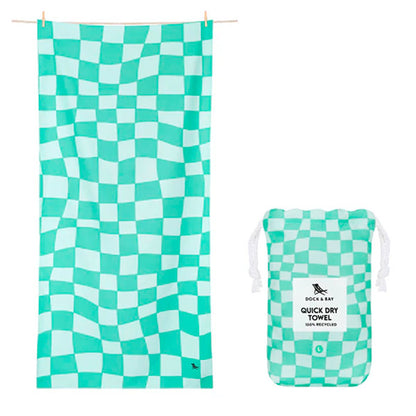 Toalla Dock & Bay Summer Check Verde XL 2 X 0,90m