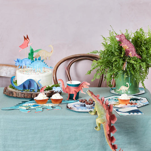 Toppers Decora Pasteles Dinosaur Kingdom Meri Meri 7 uds