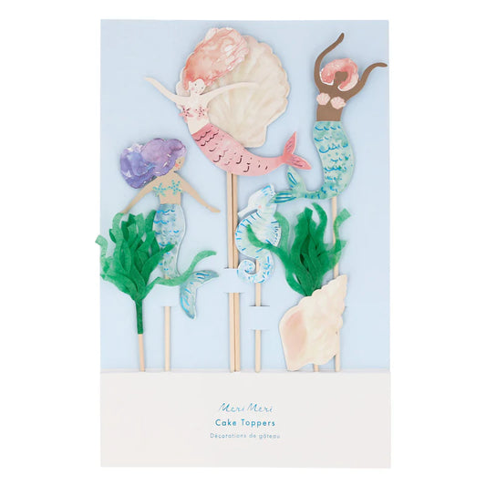 Toppers Decora Pasteles Sirena Meri Meri 7 uds