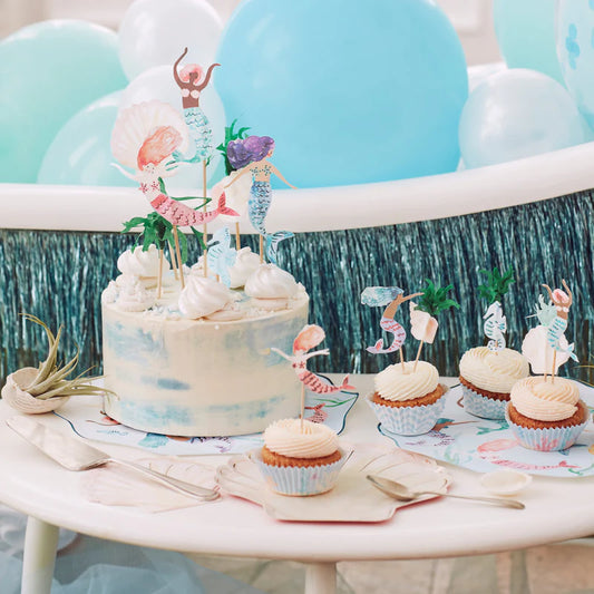 Toppers Decora Pasteles Sirena Meri Meri 7 uds