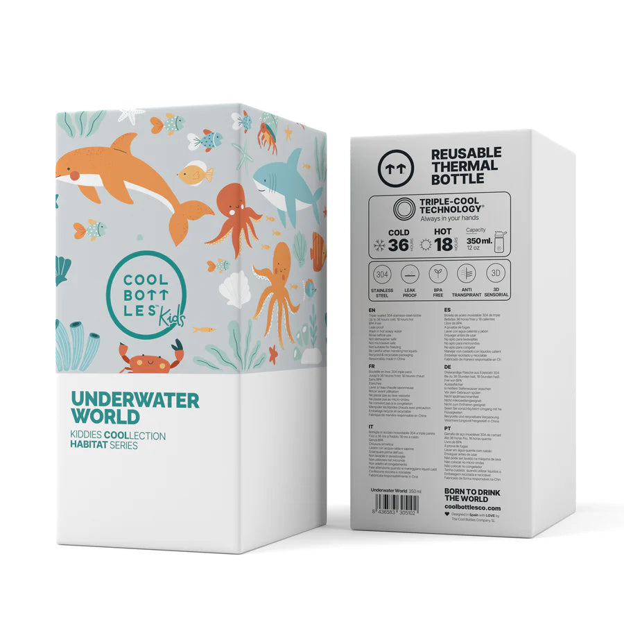 Botella Termo Kiddie Bottle Underwater World 350ml Cool Bottles