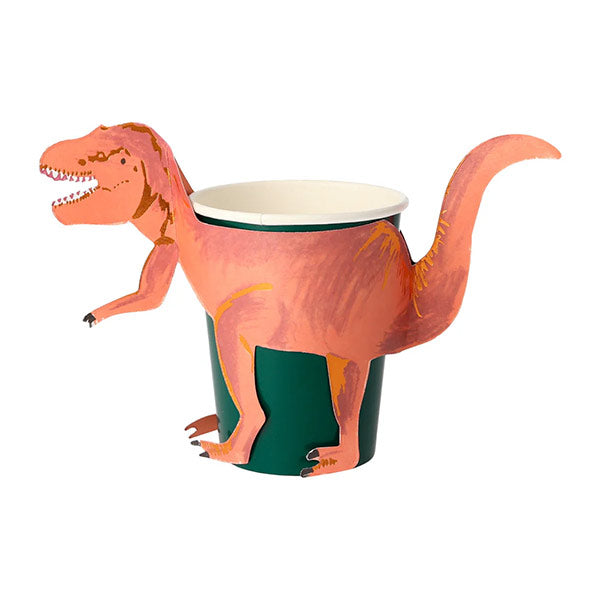 Vasos Dinosaurio T-Rex Meri Meri 8 unidades