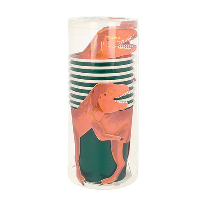 Vasos Dinosaurio T-Rex Meri Meri 8 unidades