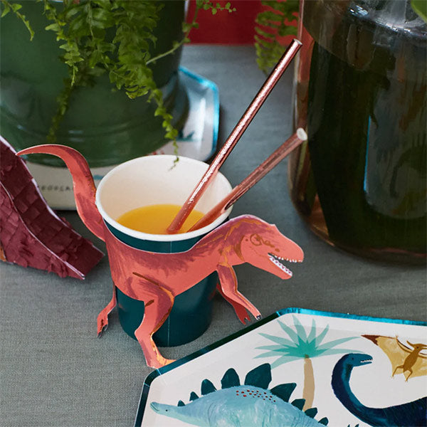 Vasos Dinosaurio T-Rex Meri Meri 8 unidades
