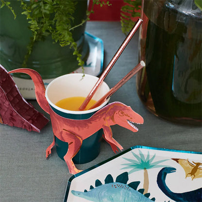 Vasos Dinosaurio T-Rex Meri Meri 8 unidades