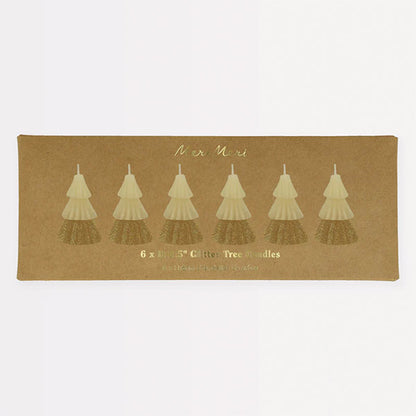 Velas De Navidad Tono Marfil Y Dorado Meri Meri