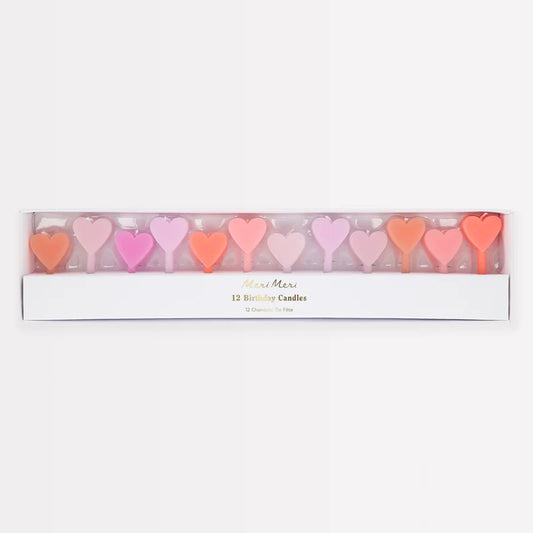 Velas Corazón Rosa Meri Meri 12 uds