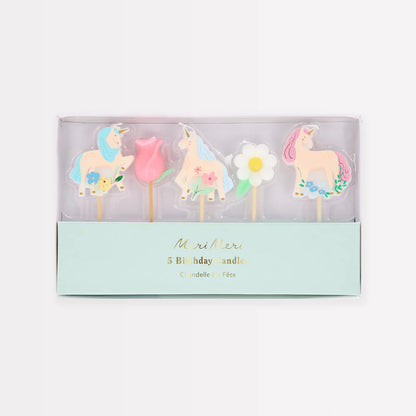 Velas Unicornios del Prado Meri Meri 5 uds
