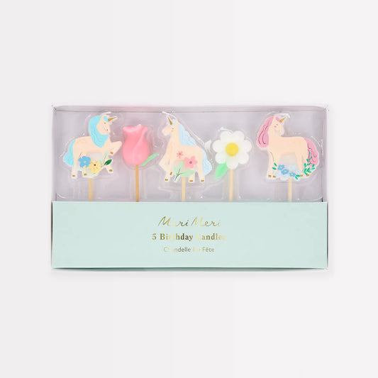 Velas Unicornios del Prado Meri Meri 5 uds
