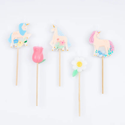 Velas Unicornios del Prado Meri Meri 5 uds