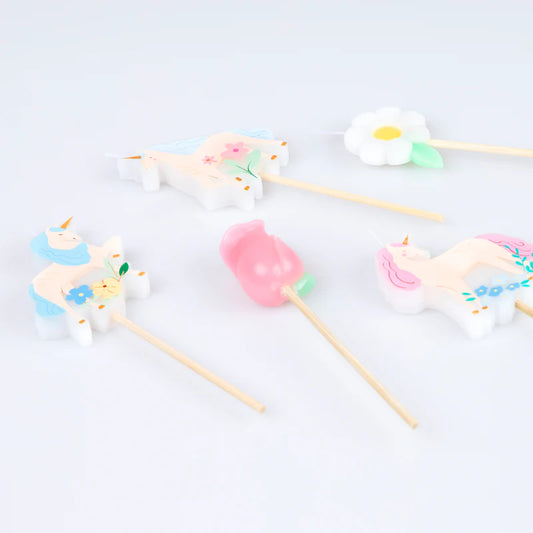 Velas Unicornios del Prado Meri Meri 5 uds