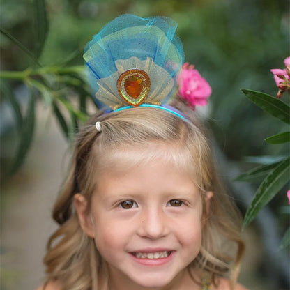 Vesito Pavo Real Con Diadema 5 a 6 años Great Pretenders