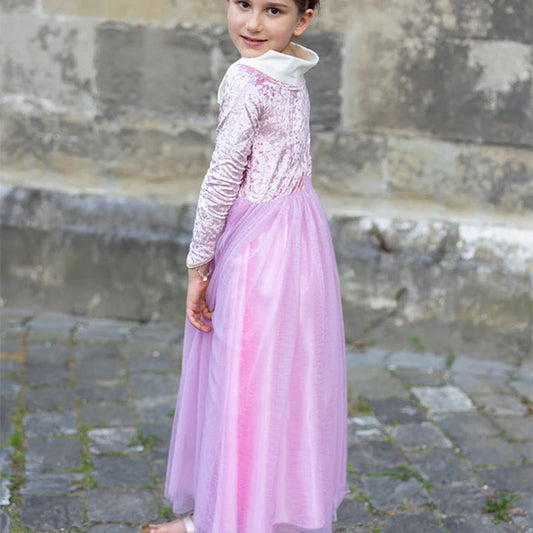 Vestido Princesa Terciopelo Rosa 7-8 Años Great Pretenders