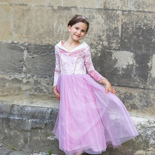 Vestido Princesa Terciopelo Rosa 7-8 Años Great Pretenders