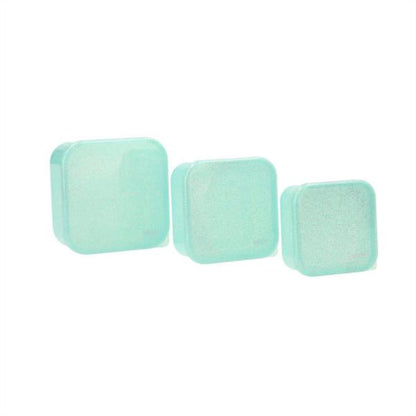 Set de 3 Cajas Almuerzo Glitter Turquoise Tutete