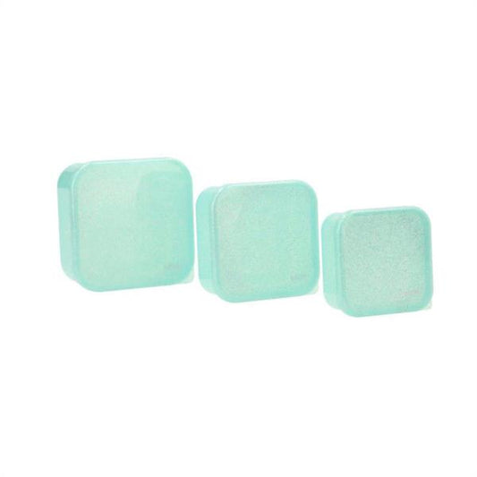 Set de 3 Cajas Almuerzo Glitter Turquoise Tutete