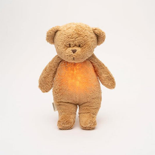 Peluche Moonie Oso Orgánico con Luz y Sonido Capuccino Natur