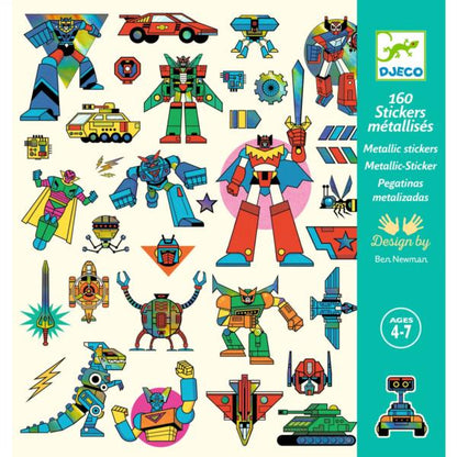 Pegatinas Robots Metalizadas