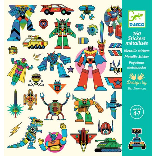 Pegatinas Robots Metalizadas