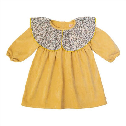 Vestido Micropana Mostaza Cuello Liberty
