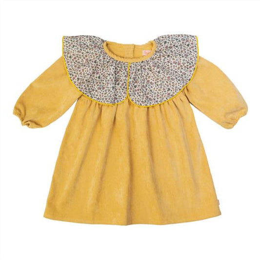 Vestido Micropana Mostaza Cuello Liberty