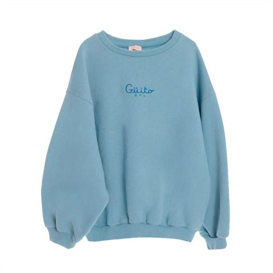 Sudadera Oversize Basica Guito Azul 100% Algodón