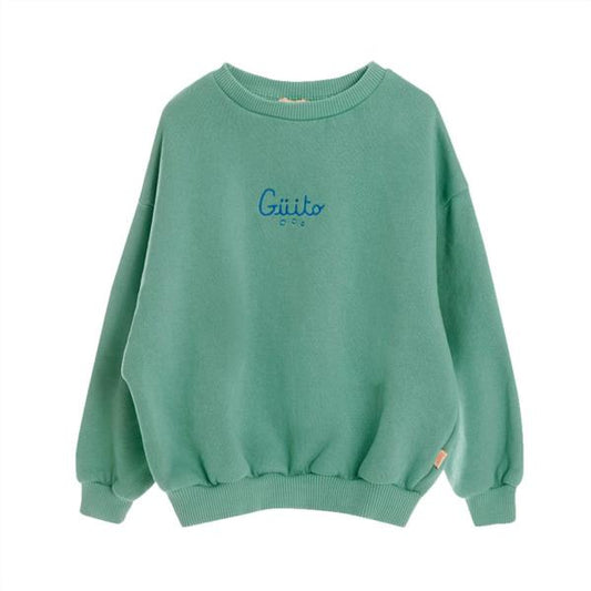 Sudadera Oversize Basica Guito Green Jade Verde 100% Algodón
