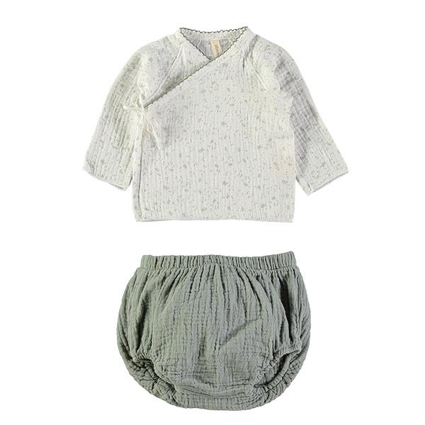 Camisa y Culotte Lillymom Holly Paris Forest 0 a 1 mes