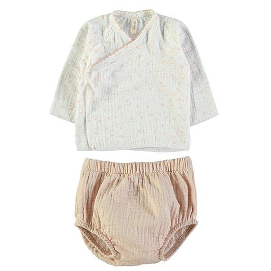 Camisa y Culotte Lillymom Holly Paris Nude 0 a 1 mes