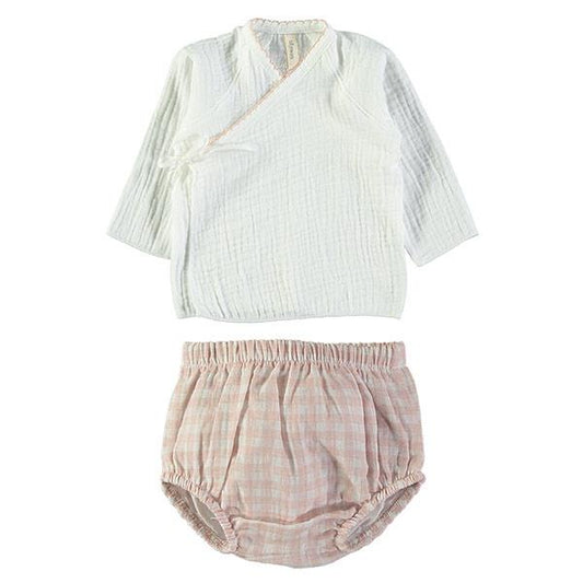 Camisa y Culotte Lillymom Holly Toscana Nude 1 a 3 mes