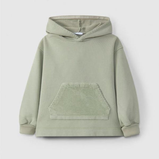 Sudadera Con Capucha Y Bolsillo De Pana Color Caqui Laranjinha