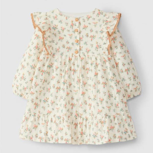 Vestido Uselina Floral 100% Algodón Laranjinha